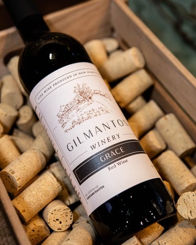 Bottle of Gilmanton Winery red wine